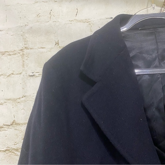 Vintage Karamai Black 100% Cashmere Camel 3 Button Union Made USA Coat - Picture 2 of 5